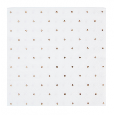 Hens Party Luncheon Size Napkins -  Metallic Rose Gold Polka Dot 